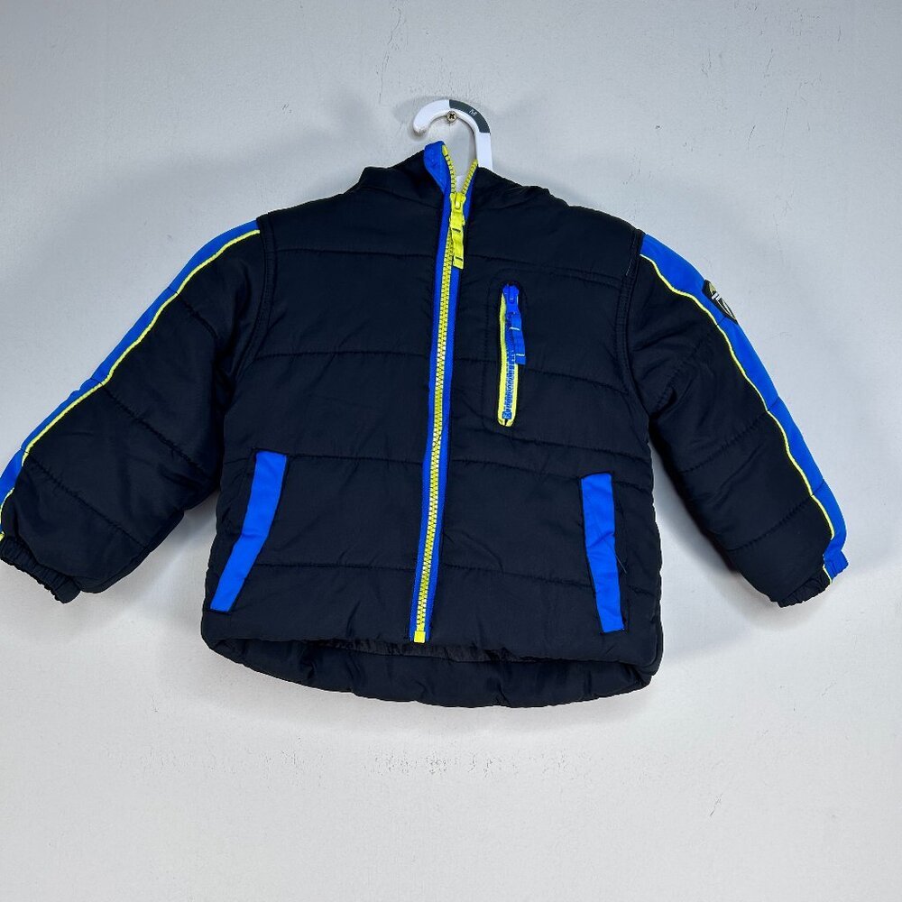 Protection System Quilted Puffer Jacket Toddler Kids 2/3T Black Blue Winter